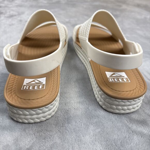 REEF Women’s Water Vista Sandals Size 11 White Tan Platform Slide PVC-Free - Picture 4 of 8